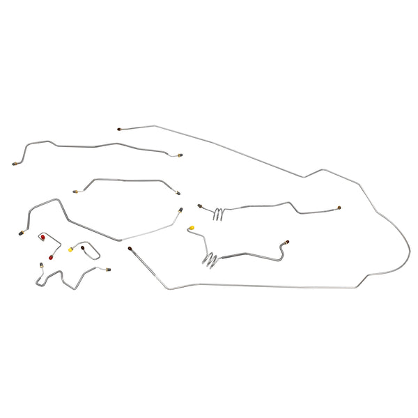 1982-88 Chevrolet GMC S10 S15 2WD Std. Cab Shortbed Power Disc Brake Line Kit 9pc, OE Steel