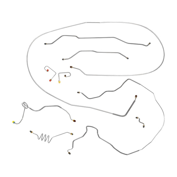 1982-87 Chevrolet GMC S-10 Blazer Jimmy 4wd Complete Power Disc Brake Line Kit 2.8 Liter/Fuel Injection- 8pc, OE Steel