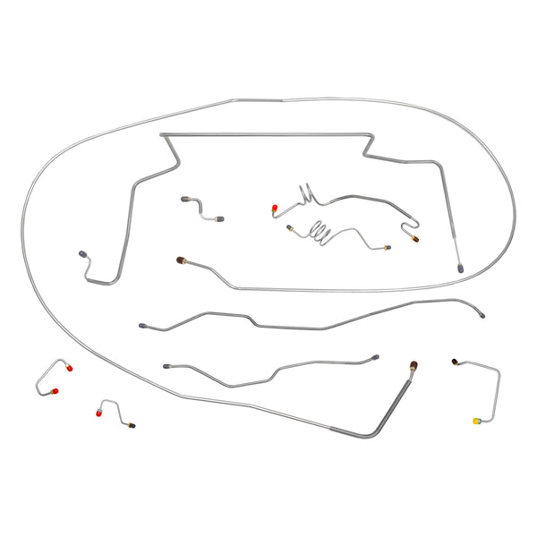 1988-93 Chevrolet/GMC S10/15/Blazer/Jimmy 4WD 2.8L FI Power Disc Complete Brake Line Kit 10pc, OE Steel