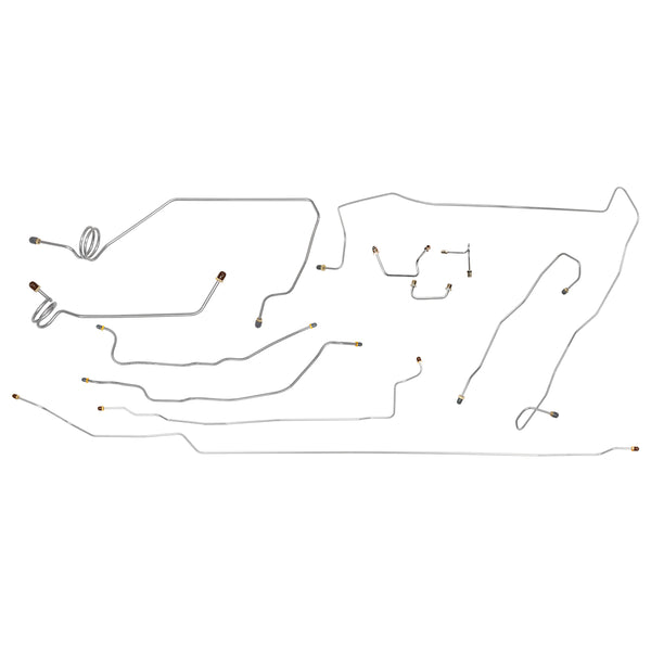 1988-89 Chevrolet GMC Truck 2WD 1/2Ton Std. Cab Short Bed Power Disc Complete Brake Line Kit 11pc, OE Steel