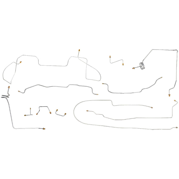 1989 Chevrolet/GMC Truck 4wd 1/2 Ton Longbed Power Disc Brake Line Kit 11pc, OE Steel