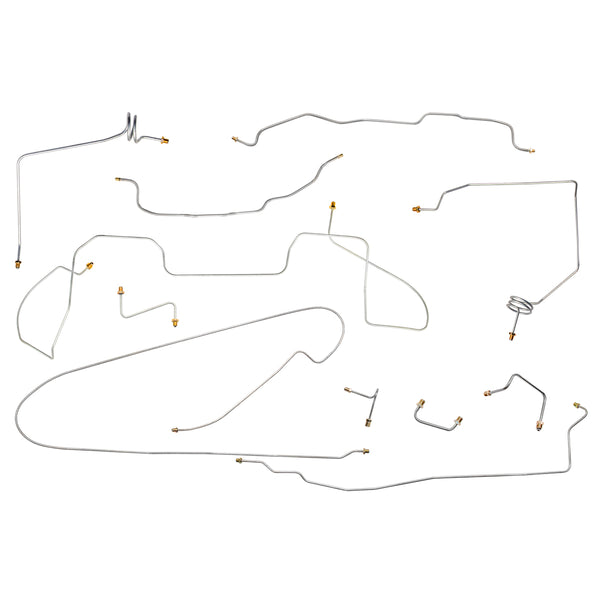 1988 Chevrolet GMC Truck 4wd Complete Power Disc Brake Line Kit 11pc, 1/2 ton, Ext Cab Long Bed, OE Steel