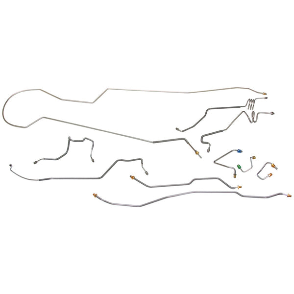 1989-93 Chevrolet /GMC S10 S15 2WD Std. Cab Long Bed Ext. Cab Short Bed Power Disc Brake Line Kit 10pc, OE Steel