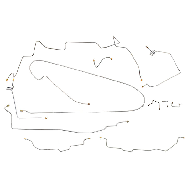 1989 Chevrolet & GMC Truck 4WD 3/4 Ton Ext Cab Longbed Power Disc Brake Line Kit 11pc, OE Steel