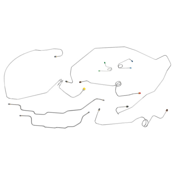 1995-99 Chevrolet GMC Yukon Tahoe 2WD Four-Door 1/2-Ton Power Disc Brake Line Kit 10pc, OE Steel