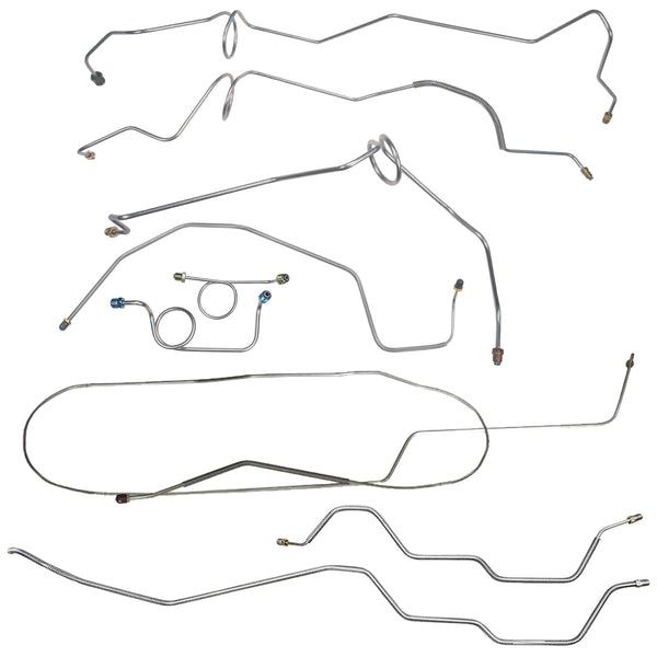 Late 1996-97 Chevrolet/GMC S10/Sonoma 2WD Std. Cab Longbed (Side of ABS) Power Disc Brake Line Kit 9pc, OE Steel