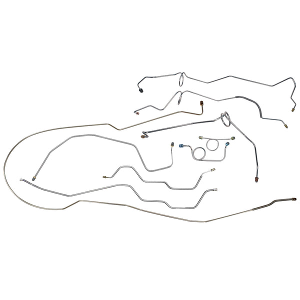 Late 1996-97 Chevrolet/GMC S10/Sonoma 2WD Std. Cab Shortbed (Side of ABS) Power Disc Brake Line Kit 9pc, OE Steel