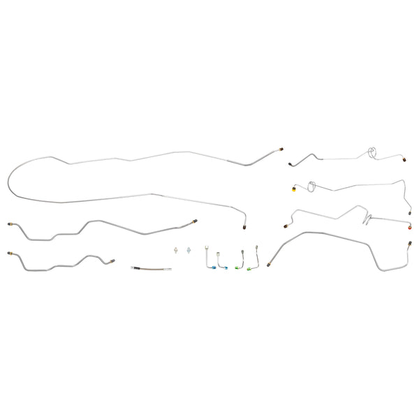 1998-99 Chevrolet GMC S10 Sonoma 2WD Std. Cab Shortbed w/Rear Drum Complete Brake Line Kit 11pc, OE Steel
