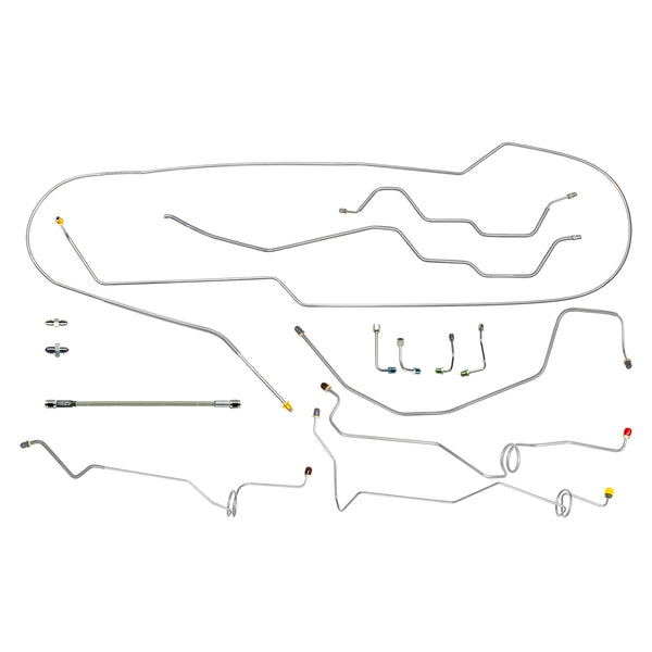 1998-99 Chevrolet GMC S10 Sonoma 2WD Ext. Cab Shortbed w/Rear Drum Complete Brake Line Kit 11pc, OE Steel