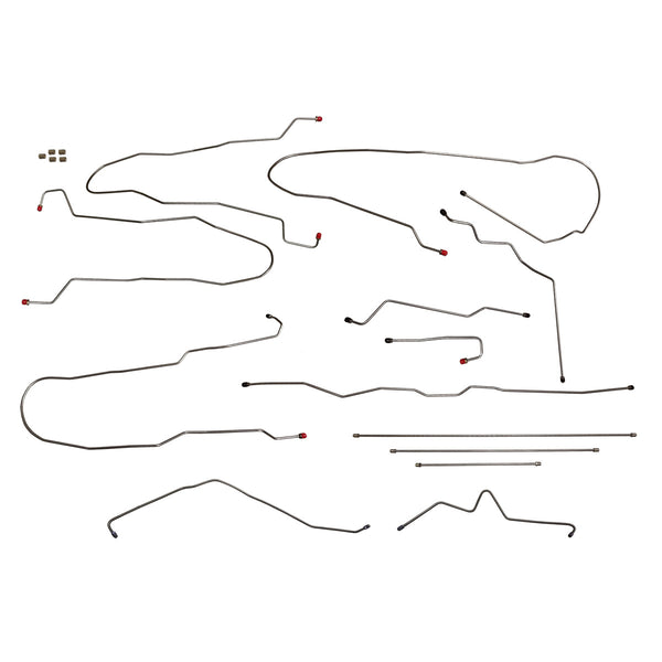 1999-02 Chevrolet/GMC Truck 4wd 1 ton, Reg Cab, Longbed, Single Rear Wheels, Power Disc Brake Line Kit, OE Steel