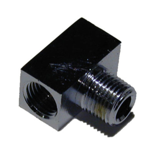 Chrome Pipe Tee, 3/8"-24 Female Thread 2 Sides for 3/16" Tube 1/8" Male Pipe 1pc