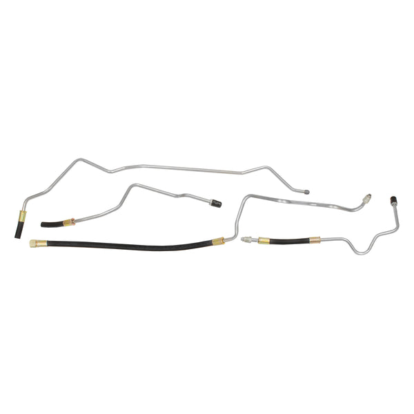 1981-87 Chevrolet GMC Truck 4WD Standard Cab FI w/Rubber Hose Dual-Tank 3/8" Main Fuel Lines 4pc, OE Steel