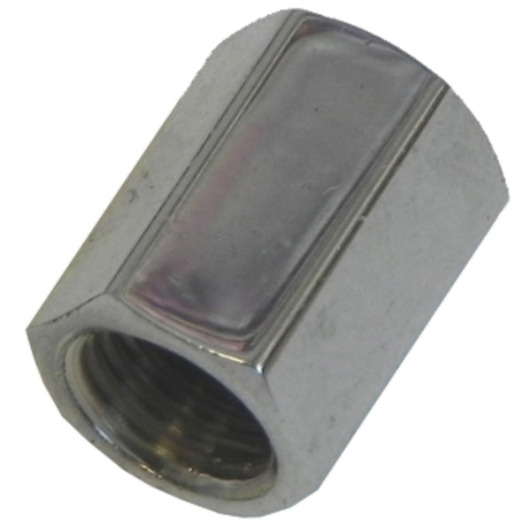 Chrome Brass Union, 3/8"-24 Female Thread Both Sides 3/16" Tube