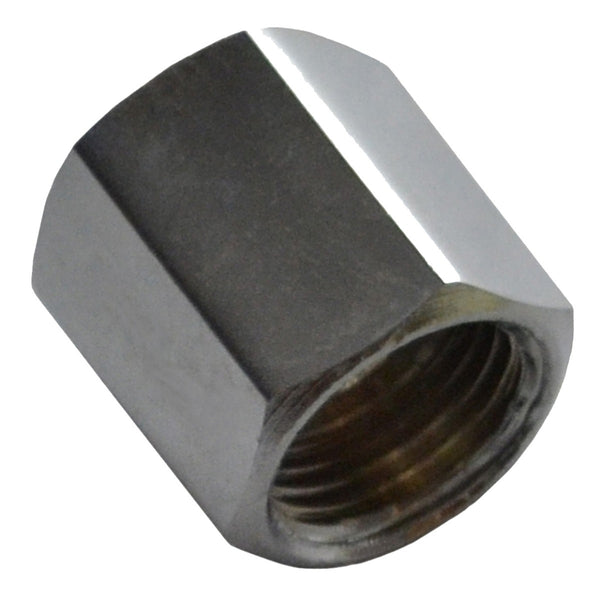 Chrome Brass Union, 5/8"-18 Female Thread Both Sides 3/8" Tube