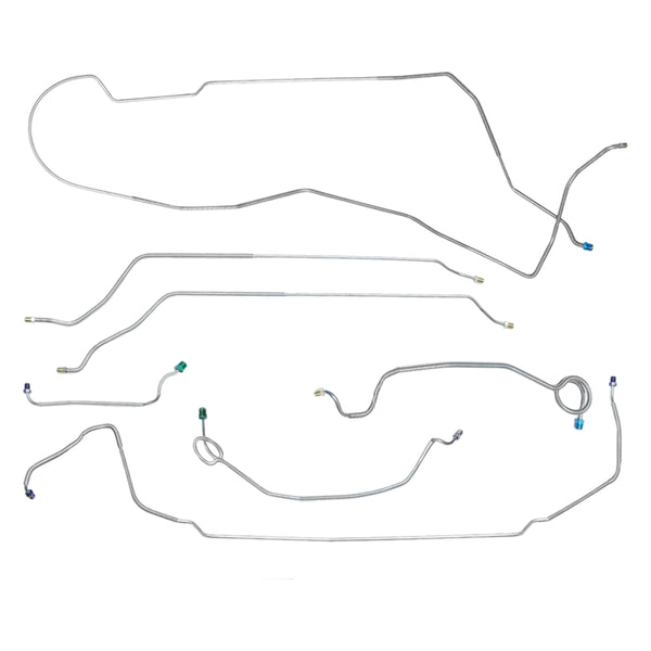 1965 Chevrolet Corvair 500/700/900 Monza Manual Drum Brake Line Kit 8pc, OE Steel