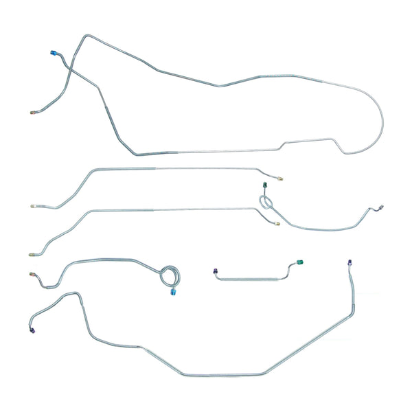 1971-73 Chevrolet Vega Manual Disc Brake Line Kit 7pc, OE Steel