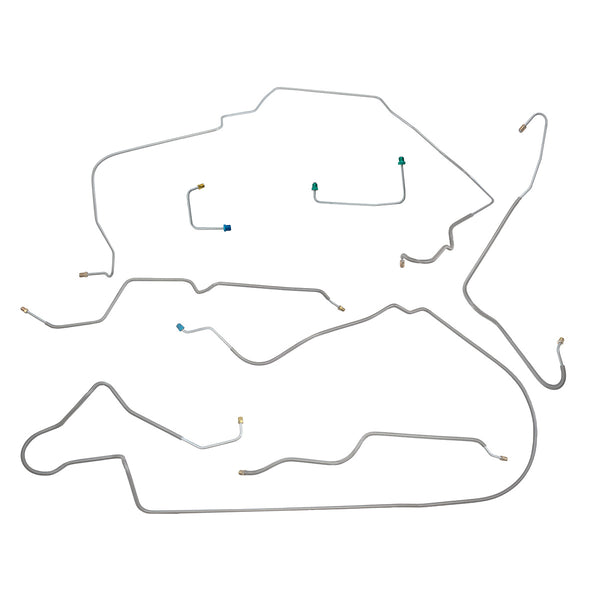 1976-77 Chevrolet Vega Manual Disc Brake Line Kit 7pc, OE Steel