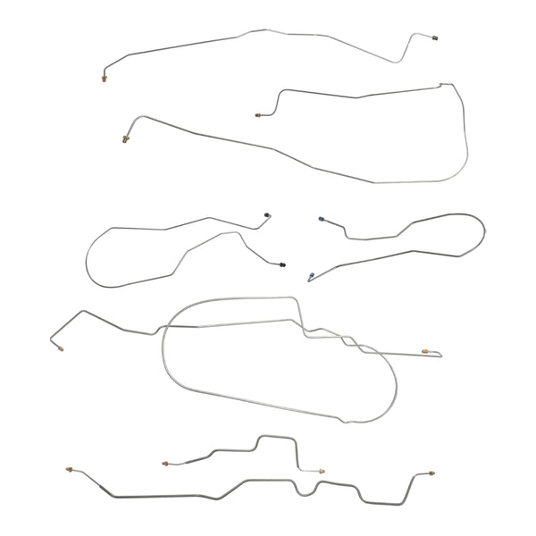 1996-02 Chevrolet GMC Express Savana 1500 (Only) 5.7L Front Disc/Rear Drum Complete Brake Line Kit 7pc, OE Steel