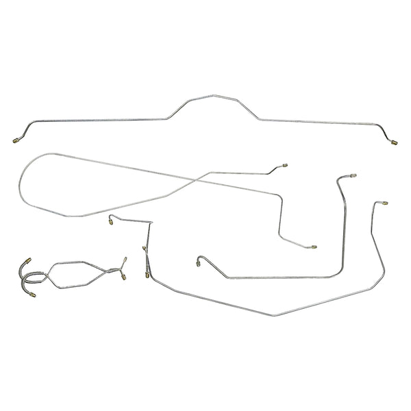 1965 Chevrolet Corvette Manual Brake Complete Brake Line Kit 7pc, OE steel