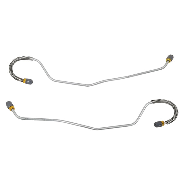 1965-68 Chevrolet Corvette Power/Manual 3/16" Rear Trailing Arm Brake Lines w/Spring Wrap 2pc, OE Steel