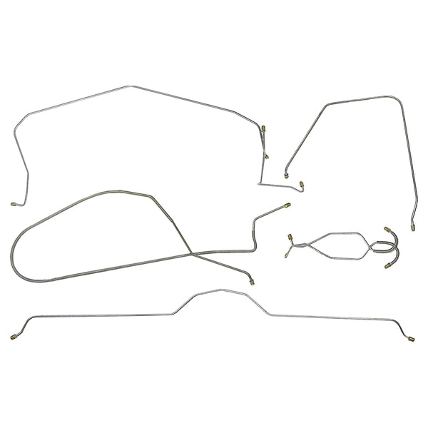 1966 Chevrolet Corvette Power Brake Complete Brake Line Kit 7pc, OE Steel