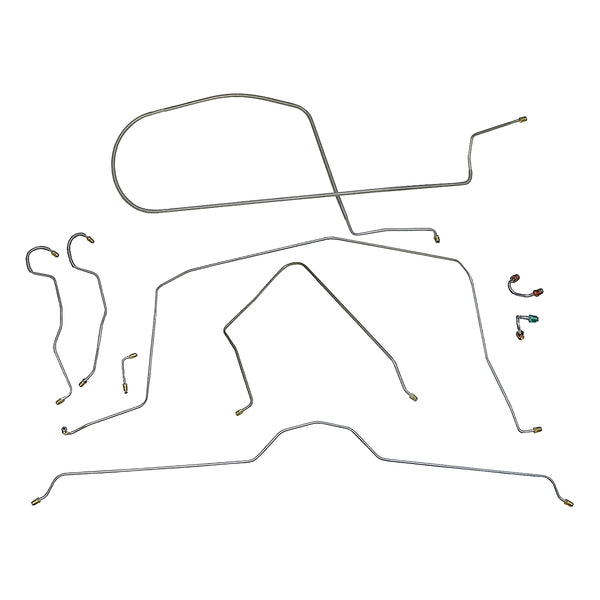 1967 Chevrolet Corvette Power Brake Complete Brake Line Kit 9pc, OE steel