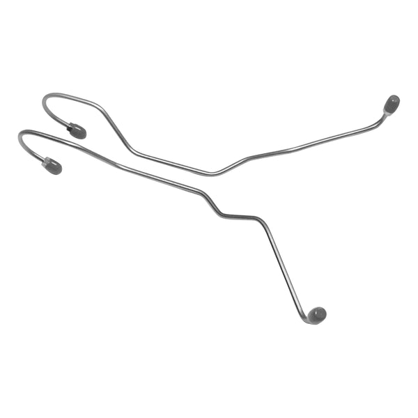 1969-82 Chevrolet Corvette Power/Manual 3/16" Rear Trailing Arm Brake Lines w/o Spring Wrap 2pc, OE Steel