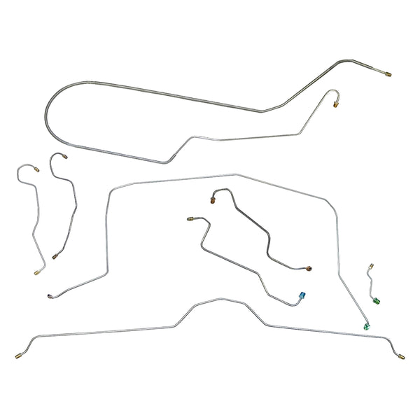 1969 Chevrolet Corvette Manual Brake Complete Brake Line Kit 8pc, OE Steel