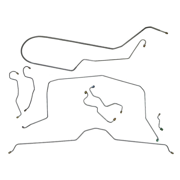 1969 Chevrolet Corvette Power Brake Complete Brake Line Kit 8pc, OE Steel