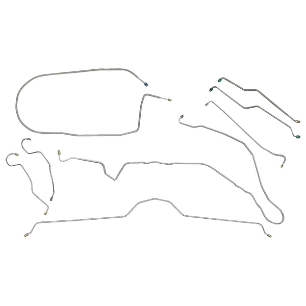 1974 Chevrolet Corvette Power Disc Complete Brake Line Kit 8pc, OE Steel