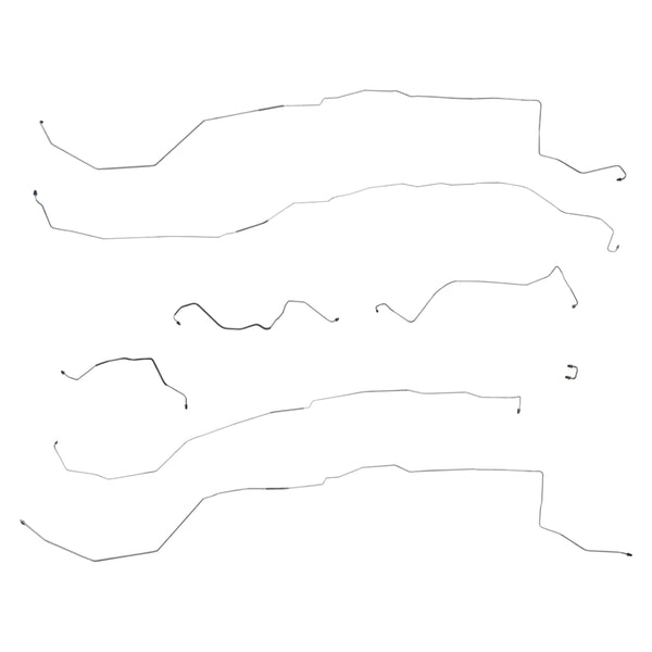 1997-(Early)98 Chevrolet Corvette LS1 Four-Wheel Disc w/ Rear-Mount ABS Complete Brake Line Kit 8pc, OE Steel