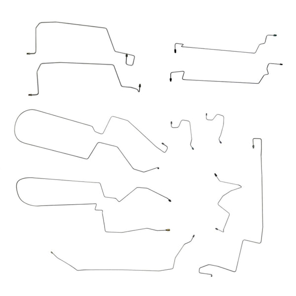 2011-14 Chrysler 200 4 Wheel Disc with ABS Complete Brake Line Kit ,12pc, OE Steel