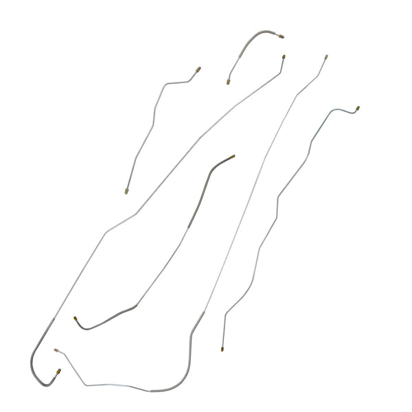 1946-49 Chrysler Royal/Windsor 139.5" WB Manual Drum Brake Line Kit 6pc, OE Steel