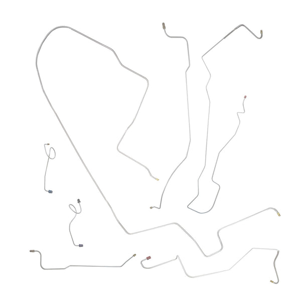 1969-70 Chrysler Newport/New Yorker/300 Power Drum Brake Line Kit 7pc, OE Steel