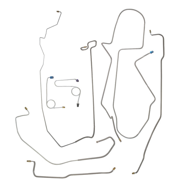 1975-79 Chrysler Cordoba Power Disc Brake Line Kit 7pc, OE Steel