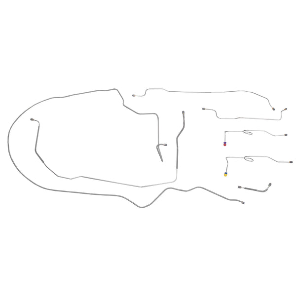 1964 Dodge B-Body Dual Reservoir Master Cylinder Conversion Brake Line Kit 7pc, OE Steel