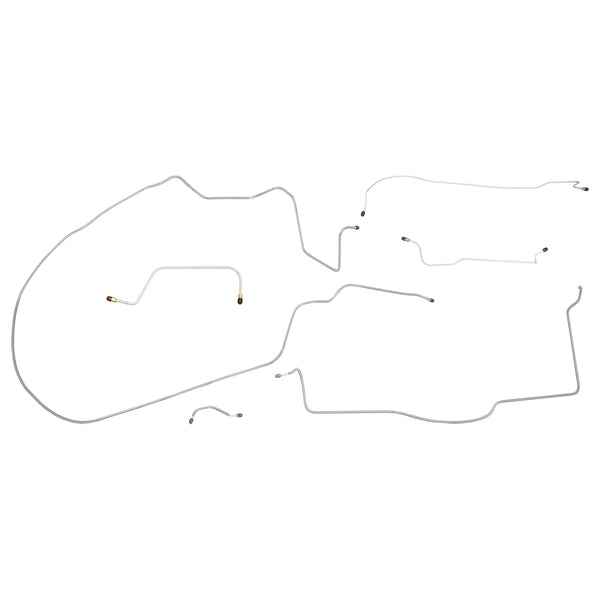 1965 Dodge Coronet B-Body Manual Drum Brake Line Kit 6pc, OE Steel