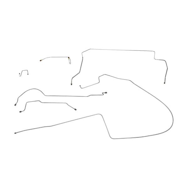 1966 Dodge Coronet/Charger w/Hump Right Front, 8 3/4 Rear Power Drum Brake Line Kit 6pc, OE Steel