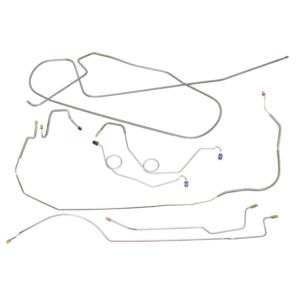 1967 Dodge Coronet Charger w/ Straight Right Front, Dana 60 Rear Axle, Manual Drum Brake Line Kit 7pc, OE Steel