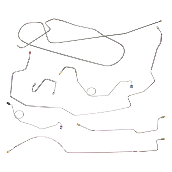 1967 Dodge Coronet/Charger 426CID "Hemi" w/Hump Right Front, 8 3/4 Rear Manual Disc Brake Line Kit 7pc, OE Steel
