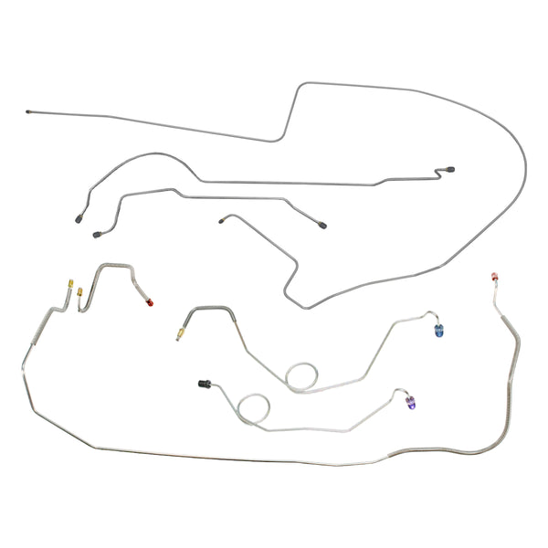 1967 Dodge Coronet/Charger 426CID "Hemi" w/Straight Right Front, 8 3/4 Rear Manual Disc Brake Line Kit 7pc, OE Steel