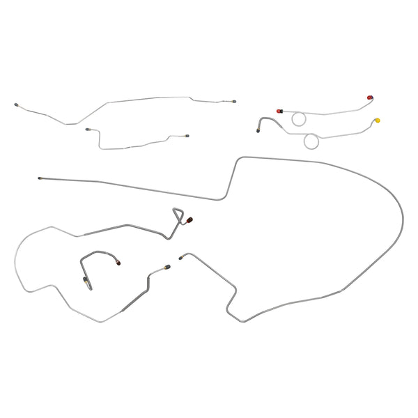 1968-69 Dodge B-Body, Right-Port Master, One Piece F to R, Dana 60 Rear Axle, Power Disc Brake Line Kit 7pc, OE Steel