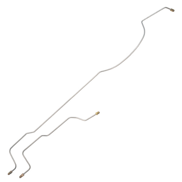 1970 Mopar B-Body, Dana 8-3/4 Rear Axle, Rear Axle Drum Brake Lines 2pc, OE Steel