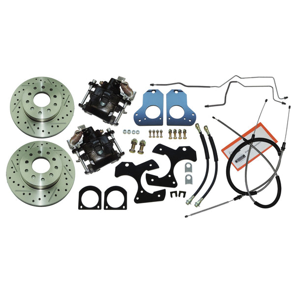 1982-92 GM F-Body Rear Disc Brake Conversion With Cross Drilled And Slotted Rotors With Parking Brake