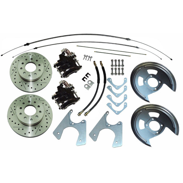 1970-81 GM F-Body (Staggered Shocks) Rear Disc Brake Conversion With Cross Drilled & Slotted Rotors With Parking Brake