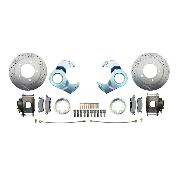 Jeep Dana 25, 27, 30, & 44 Disc Brake Conversion Wheel Kit Cross Drilled And Slotted Rotors