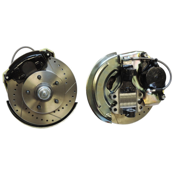 1964-72 A-Body, 1967-69 F-Body, & 1968-74 X-body Disc Brake Conversion Lower Kit w/ Drilled & Slotted Rotors & 2" Drop Spindles