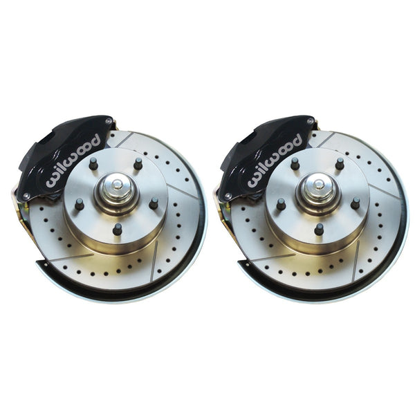 1964-72 A-Body, 1967-69 F-Body, & 1968-74 X-body Disc Brake Conversion Lower Kit w/ Black Wilwood Dual-Piston Calipers