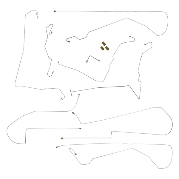 2006-07 Chrysler 300/Dodge Charger/Magnum Disc/Disc with ABS Brake Line Kit, 12pc OE Steel