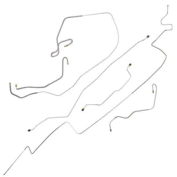 1966 Dodge A-Body Dart/GT Manual Drum Brake Line Kit 6pc, OE Steel